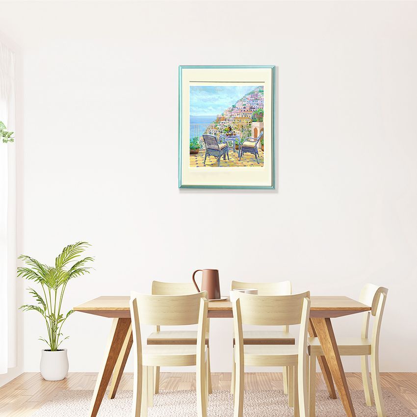 イタリア アマルフィ ポジターノ 風景画 ヨーロッパ 地中海 水彩画