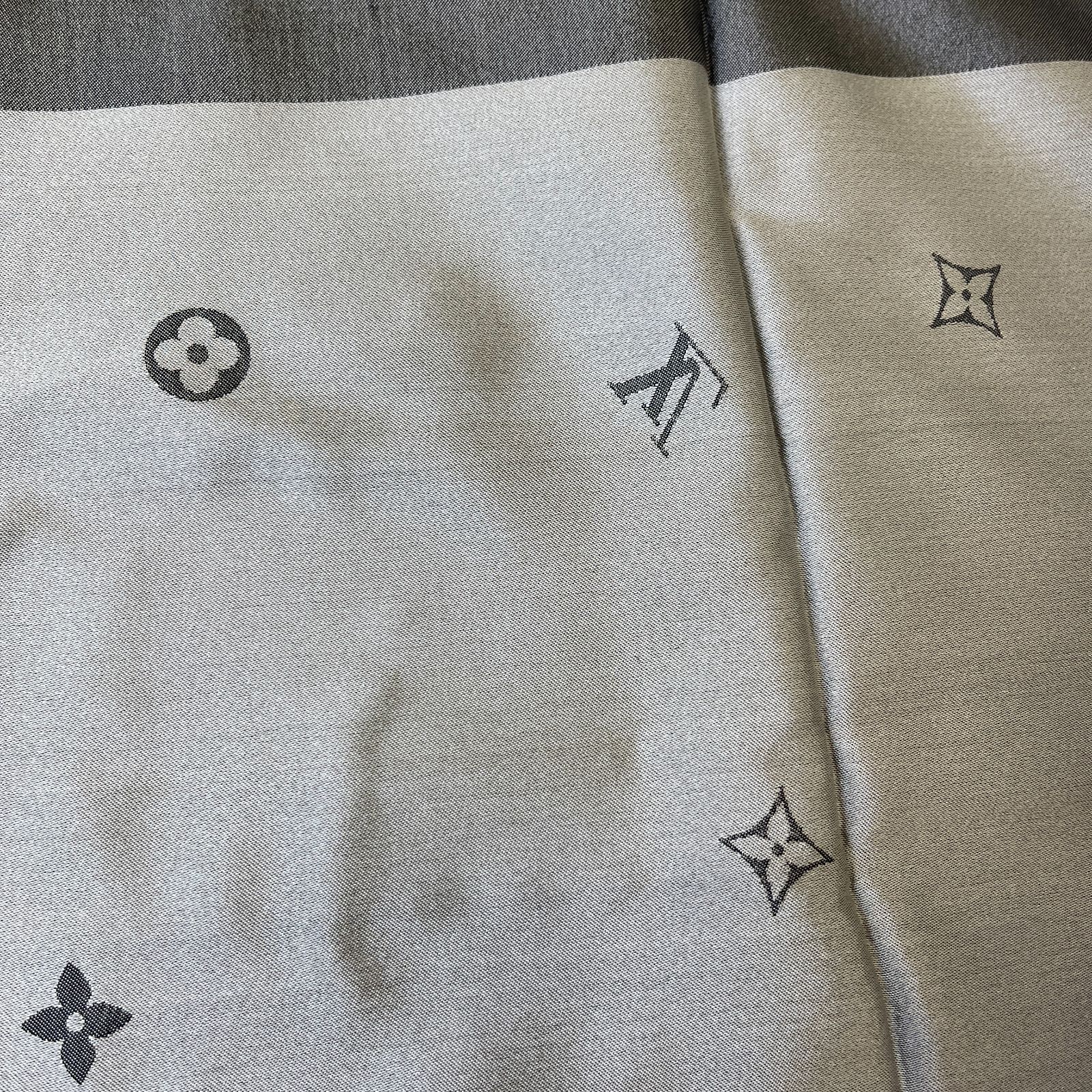 中古】LOUIS VUITTON ルイヴィトン モノグラム スカーフ グレー シルク  