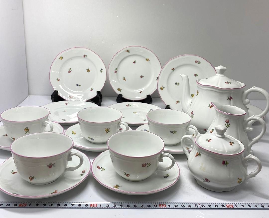 洋3 リチャードジノリ ティーセット トコチ 9点と5客 東山6-0128