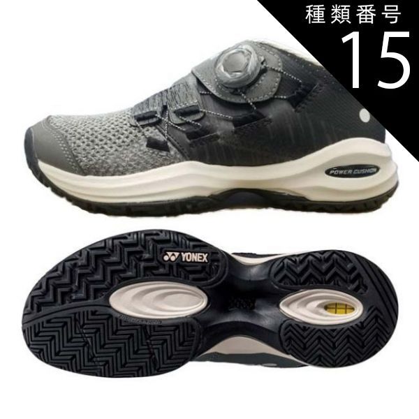 種類15:ブラック×グレー(290)/29.0cm ヨネックス(YONEX) 2024 ユニセックス パワークッションコンフォート ワイド ダイヤル5 AC オールコート用テニスシューズ SHTCWD5A-290 BK×グレー(050049900)