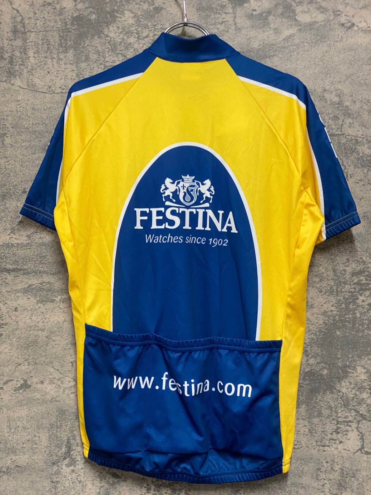 FESTINA Santini サイクルジャージ 青/黄 JK546 サンティーニ Santini 半袖 サイクルジャージ 青黄 L ハーフ