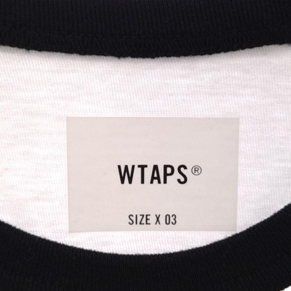 WTAPS (ダブルタップス) 23SS IAN LS CTPL LEAGUE 231ATDT-CSM19 胸 ロゴ 刺繍 ロング スリーブ  カットソー 長袖Ｔシャツ ホワイト/ブラック - メルカリ