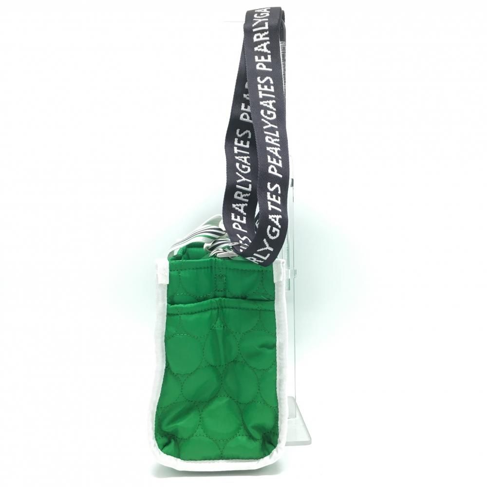 超美品】パーリーゲイツ 2WAYカートバッグ グリーン×白 裏地ニコちゃん