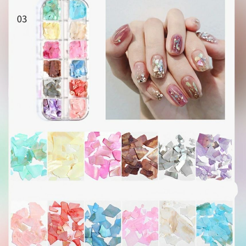 ネイルパーツ 12個セット カラフル シェル 貝 フレーク かわいい 春 夏 秋 NAIL DAYS メルカリ
