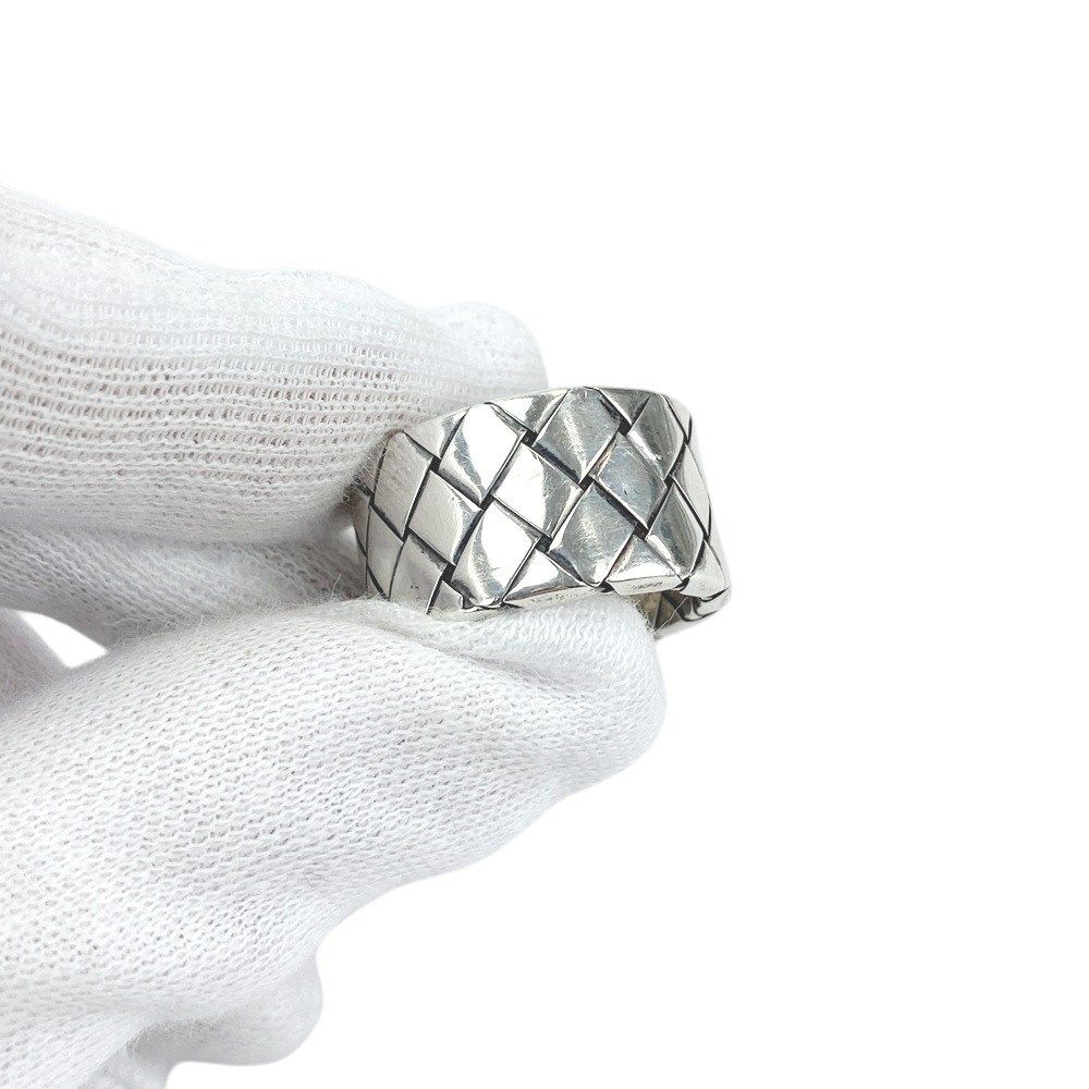 □美品□ ボッテガヴェネタ イントレチャート リング 指輪 シルバー SV