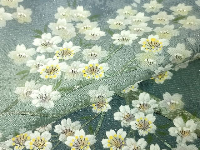 平和屋本店■極上　京友禅の巨匠・頼田勉　臈纈染手描友禅　訪問着　枝桜　暈し染め　銀通し地　逸品　未使用　DZAA2077kh4 平和屋本店□極上 京友禅の巨匠・頼田勉 臈纈染手描友禅 訪問着 枝桜