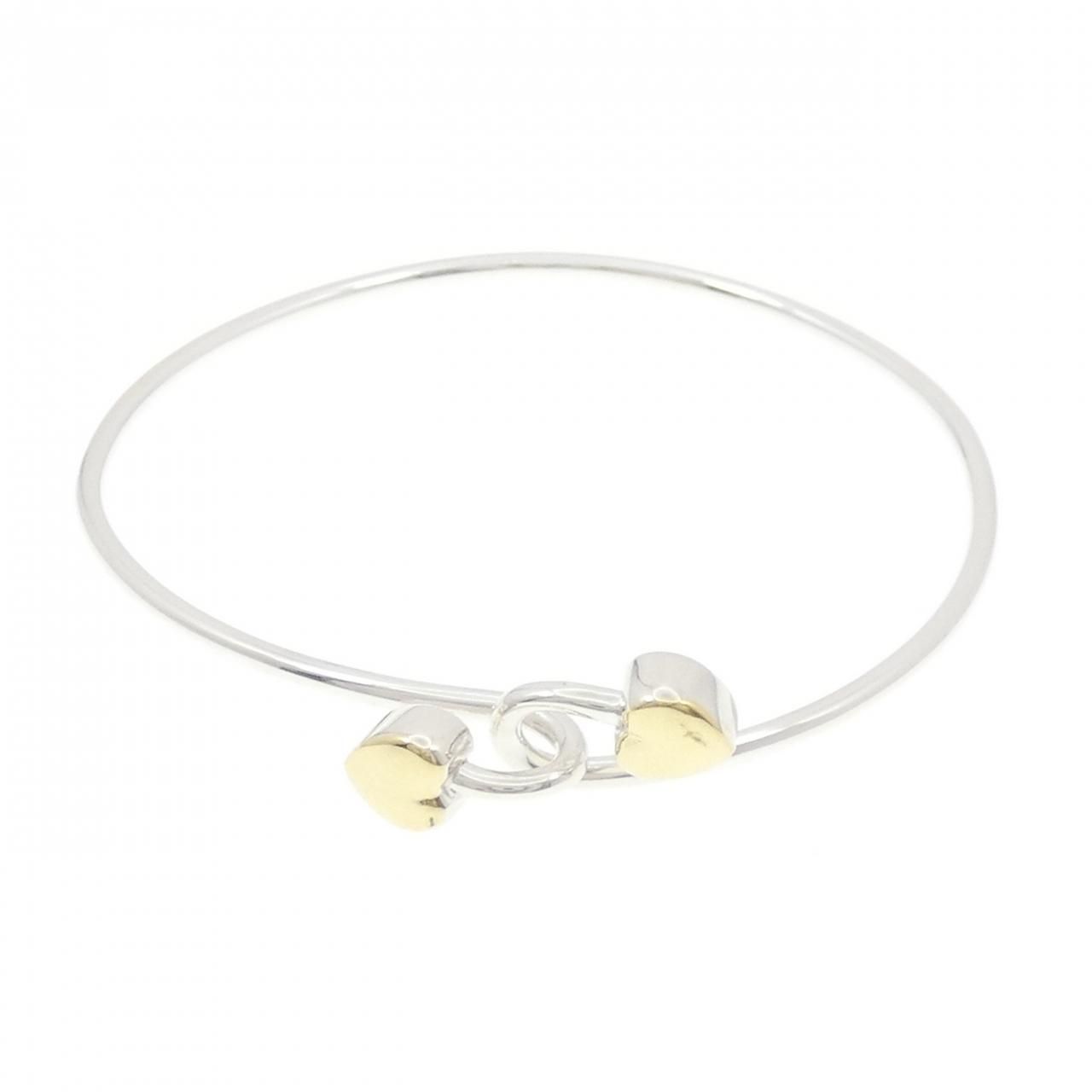 ヴィンテージ ティファニー ソリッド ダブルハート バングル