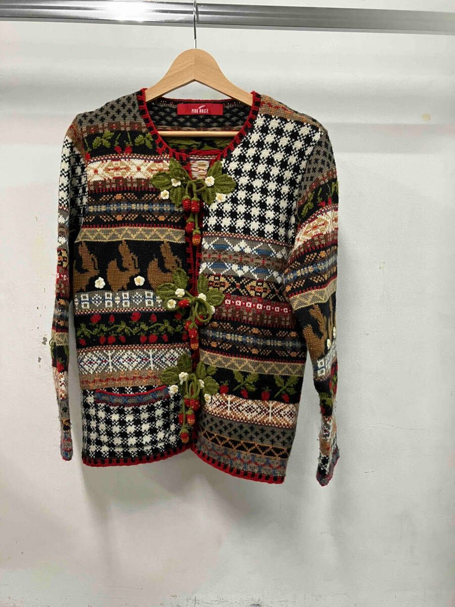 PINK HOUSE ピンクハウス うさぎ いちご柄ニット フェアアイル