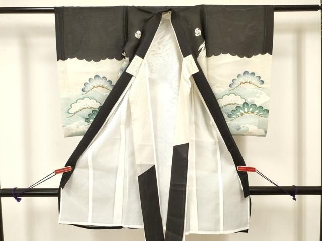 緊急大幅値下げ！ 平和屋着物 夏物 お宮参り 男の子 祝着 産着 初着 のしめ 絽 鷹 鷲 龍 兜 渡橋松文 銀彩 DAAW2930ma