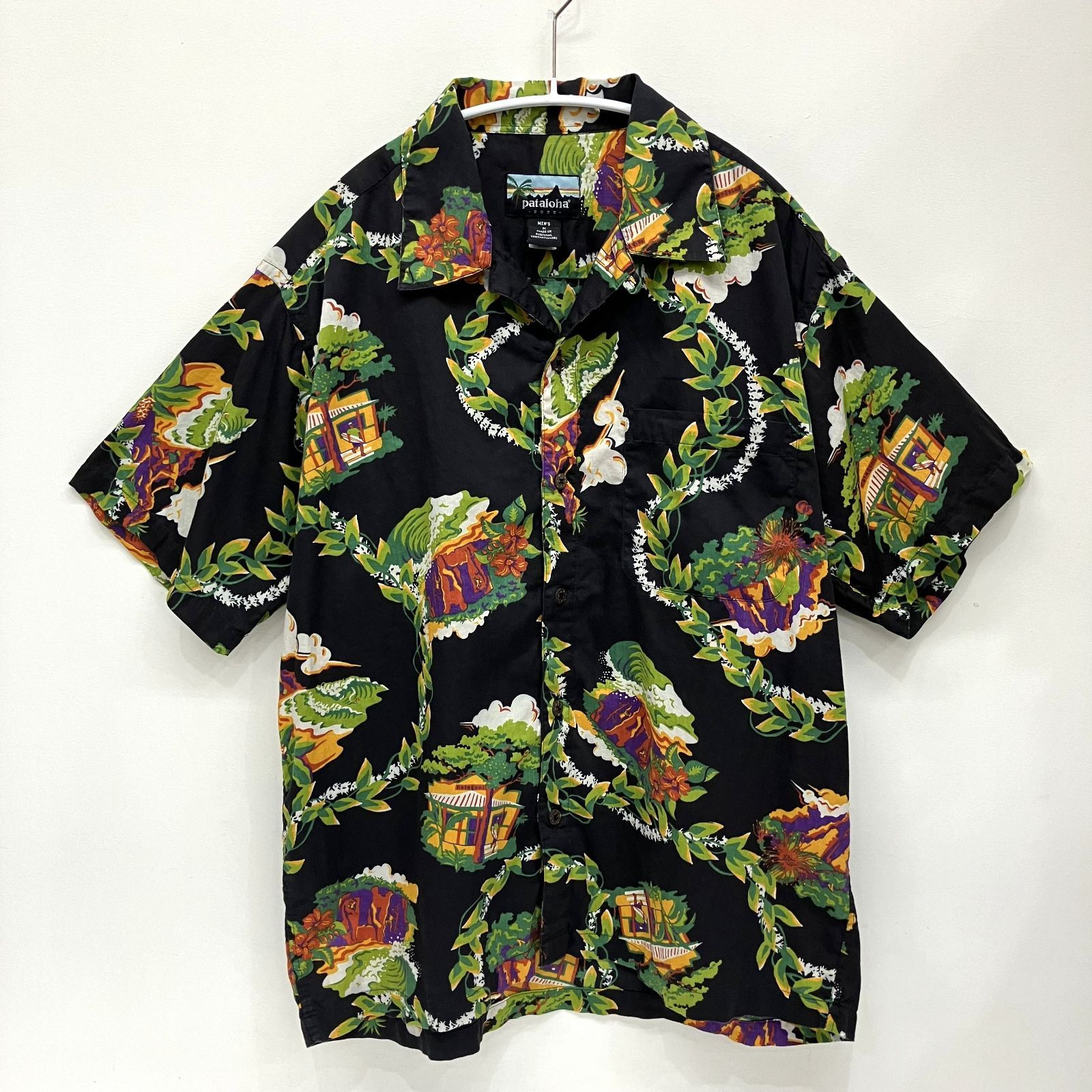 Pataloha パタロハ アロハシャツ AlohaShirt 開襟シャツ ブラック メンズ Mサイズ RN51864