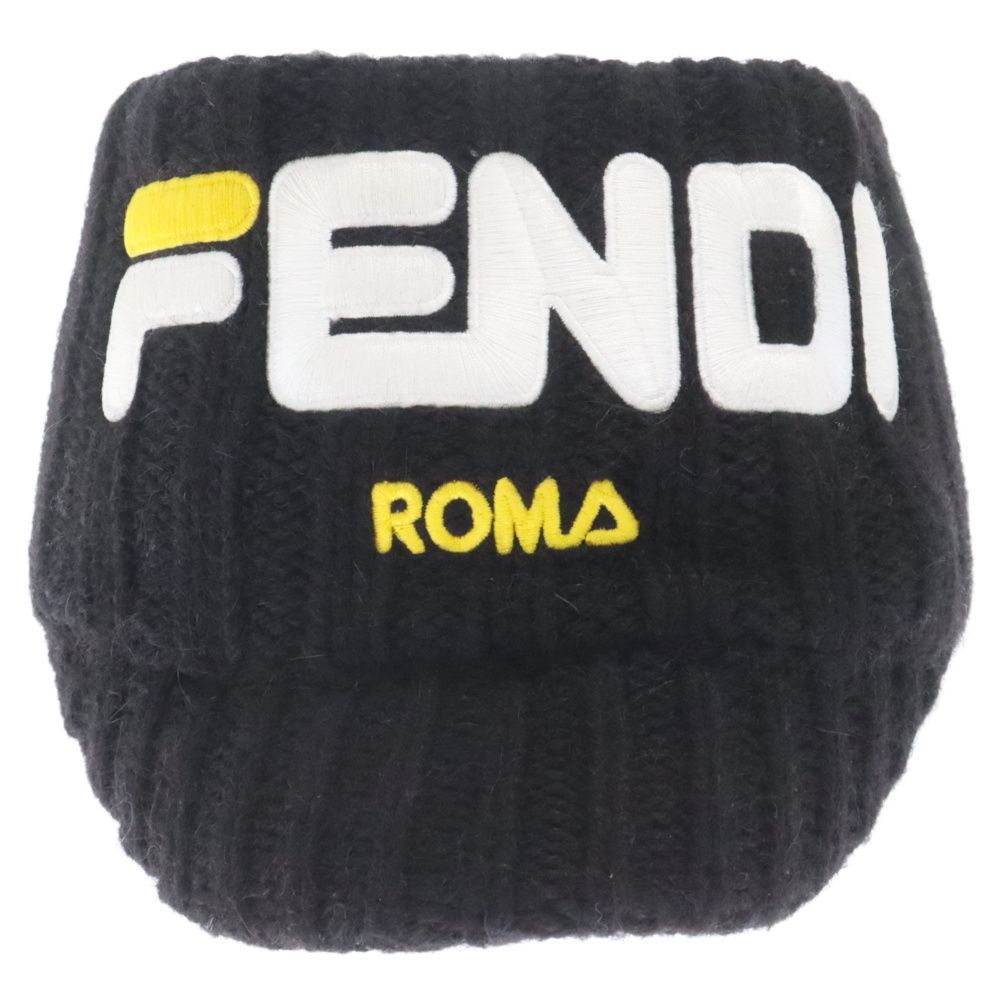 FENDI フェンディ ×FILA Mania Embroidered Logo Knitted Beanie Hat
