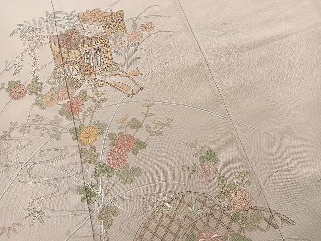 平和屋着物＃道中着 七宝花文 正絹 逸品 CAAV5653id