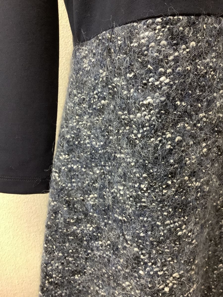 Max-Co. マックスアンドコー 定価4万 カットソーとニットコンビワンピース ネイビー サイズL