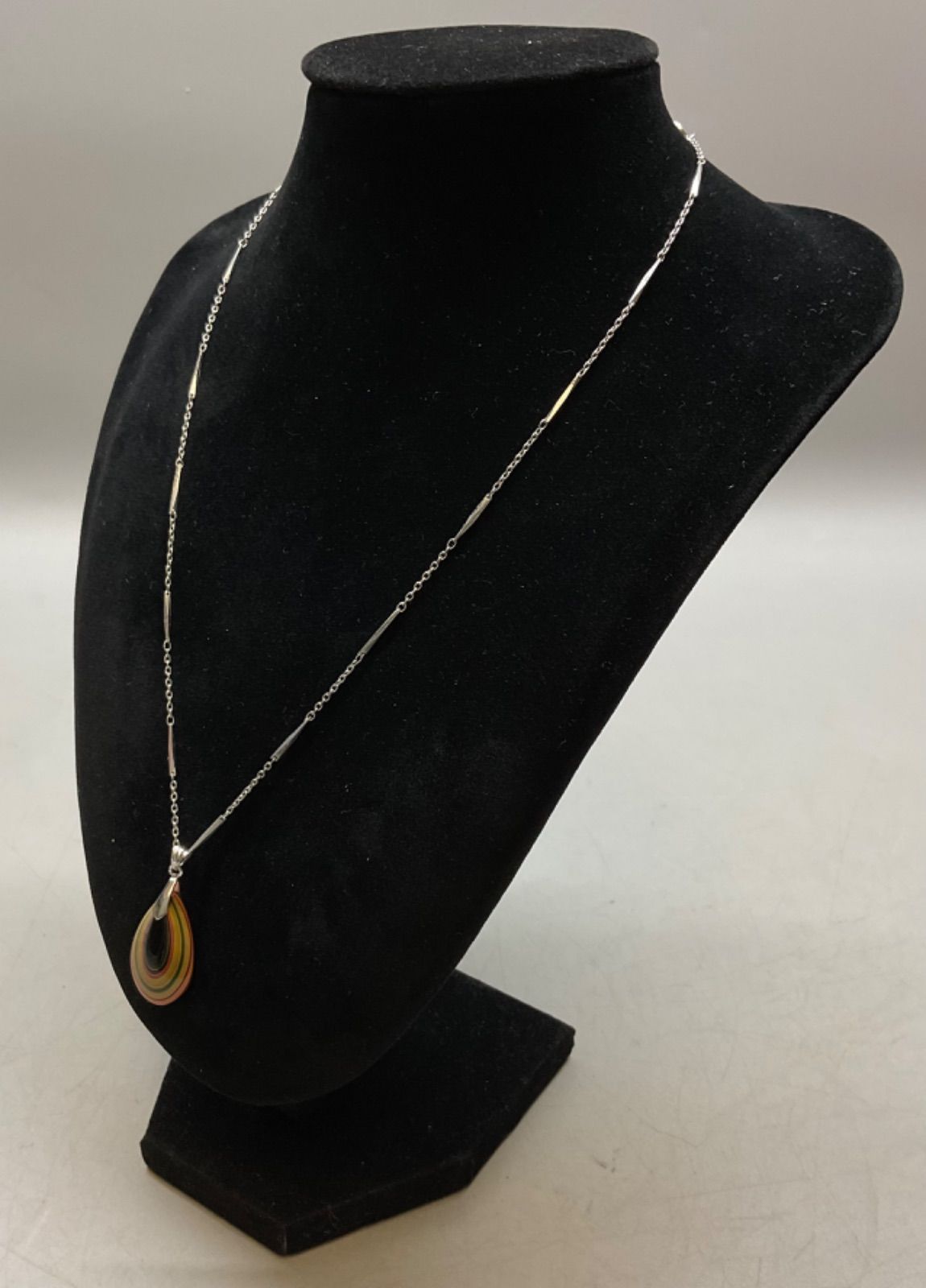 SN224 工芸 堆朱 漆塗 ペンダント ネックレス リバーシブル 首