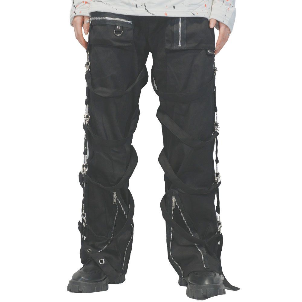 ACDC RAG エーシーディーシーラグ ベルトボンテージパンツ 10分丈 パンク ロック ファッション V系 ビジュアル系 ヴィジュアル系 ベルト バンギャ Y2K ko-6034