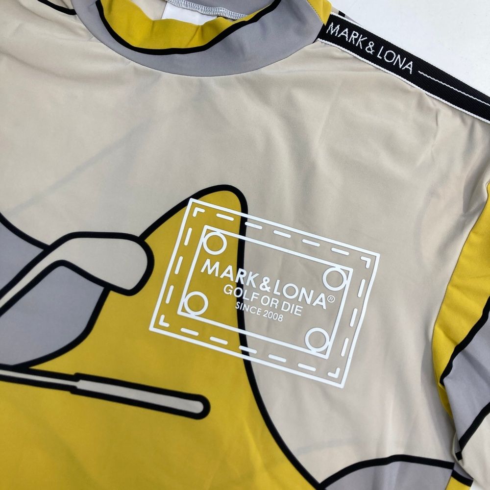 サイズ 46 MARK-LONA マークアンドロナ モデル モックネック 半袖Tシャツ ビッグスカル 総柄 グレー系 240101541269 ゴルフウェア メンズ ストスト LLC-HASEGAWATOSO_COM