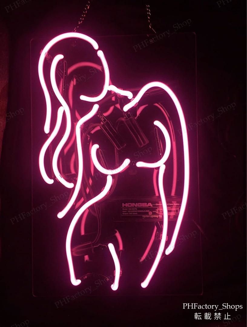 ネオンサイン ネオン管 セクシーシルエット ピンク 壁掛け用 ネオン オーダーメイド 壁掛け インテリア 店舗装飾 室内装飾 35.5×21cm A299 NEXPOTALLINN_EU