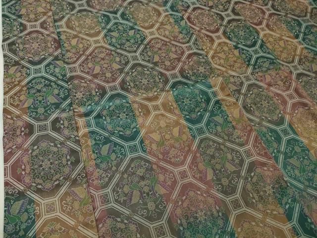 平和屋本店■極上　道中着　お召地　ロング丈　蜀江双鳥花文　逸品　未使用　DZAA5909kh5 平和屋本店□極上 道中着 お召地 ロング丈 蜀江双鳥花文 逸品 未使用