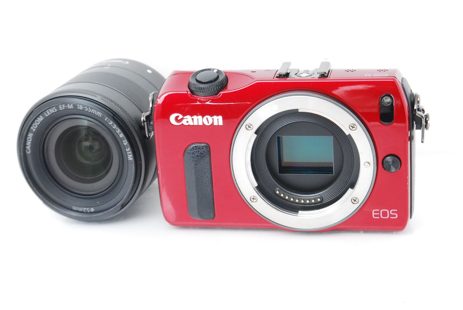 レッド 高画質 超軽量ミラーレスカメラ キャノン EOS M レンズキット