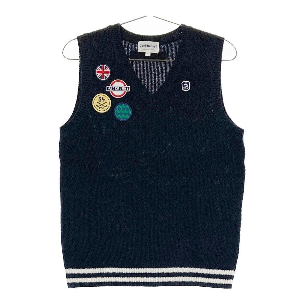 サイズ：1 JACK BUNNY ジャックバニー Vネック ニットベスト ネイビー