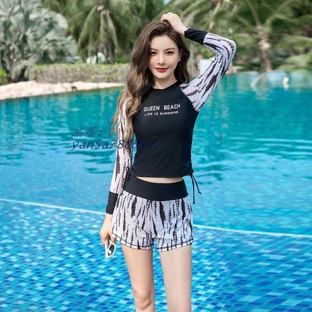 水着 レディース フィットネス水着 レディース セパレート フィットネス 上下セット レディース 袖あり 無地 3L 4L 露出控えめシンプル 大きいサイズ 水着 yan5a788555