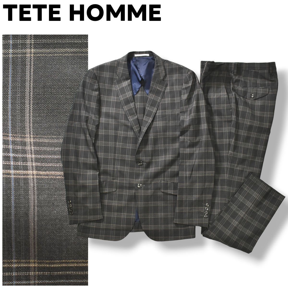 TETE HOMME」 セットアップ LARGE ネイビー 面倒く メンズ