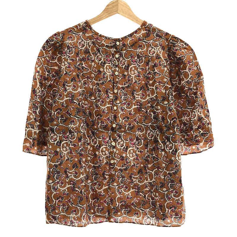 【美品】  ISABEL MARANT ETOILE / イザベルマランエトワール | TAUREN リネン プルオーバー ブラウス | 38 | キャメル/ピンク/ホワイト | レディース 美品】 ISABEL MARANT ETOILE / イザベルマランエトワール | TAUREN