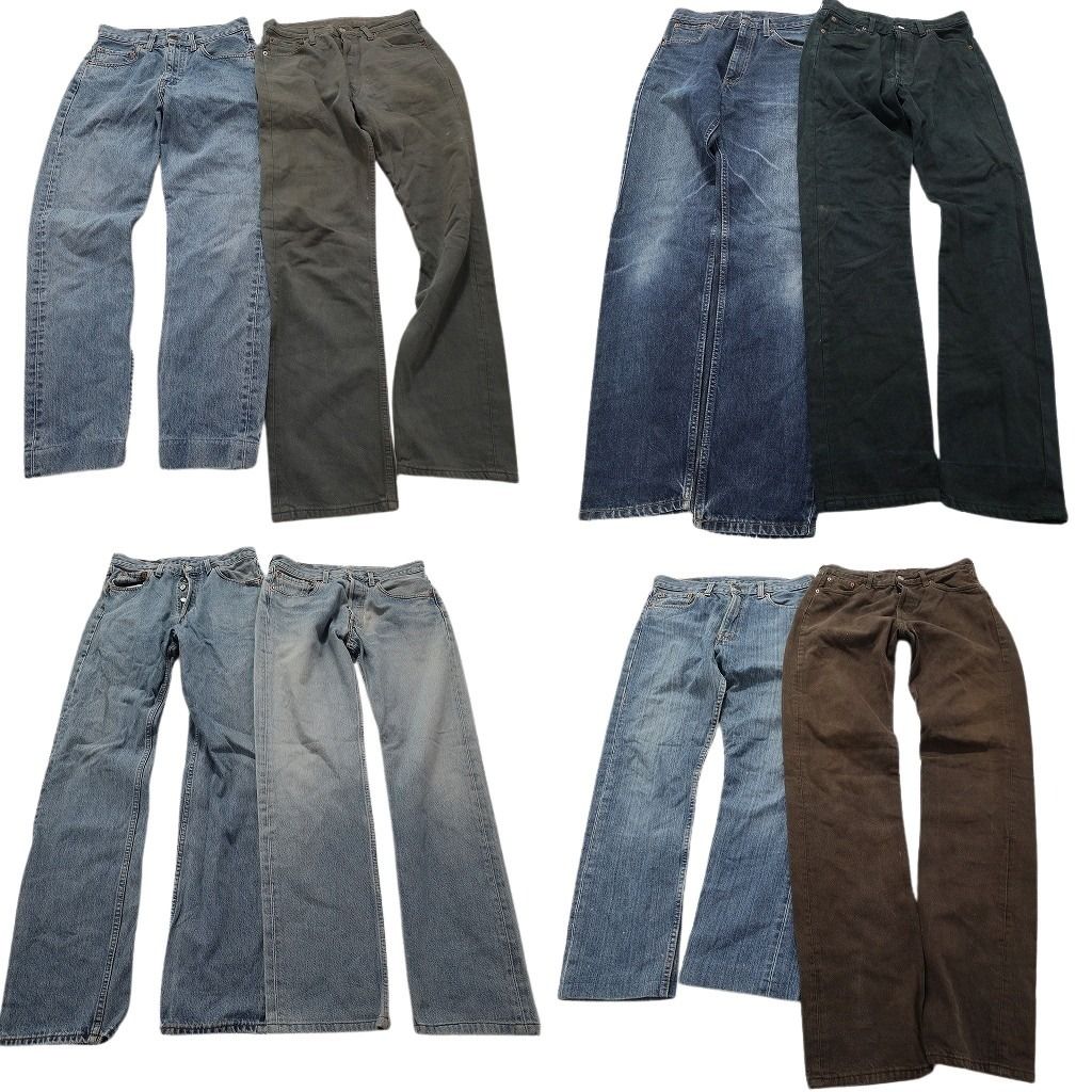古着卸 リーバイス デニムパンツMIX OLD 8枚セット メンズ 28 |30 |31 ブラックデニム デニム 古着 NA5743