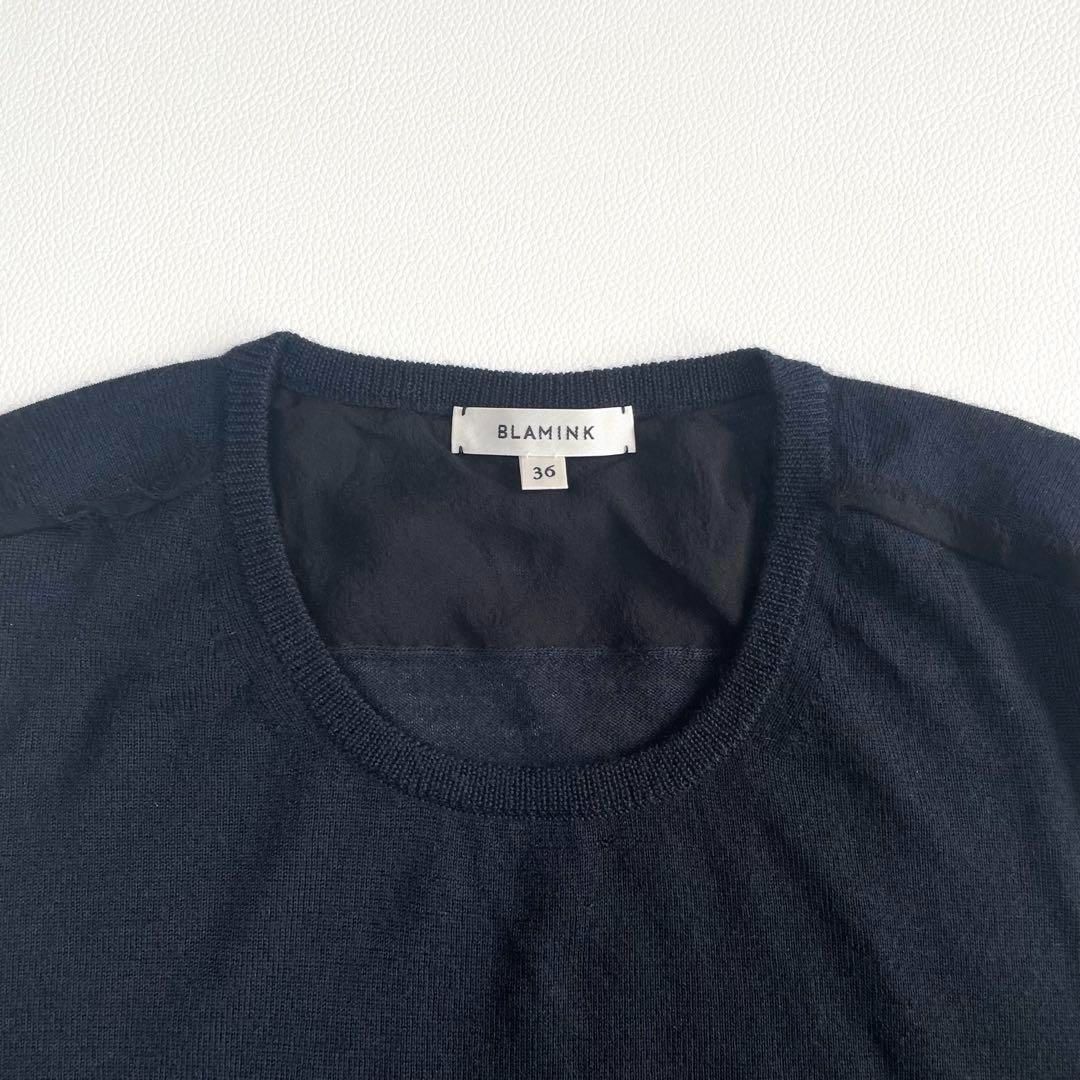 BLAMINK カシミヤ シルク クルーネックロングスリーブニット