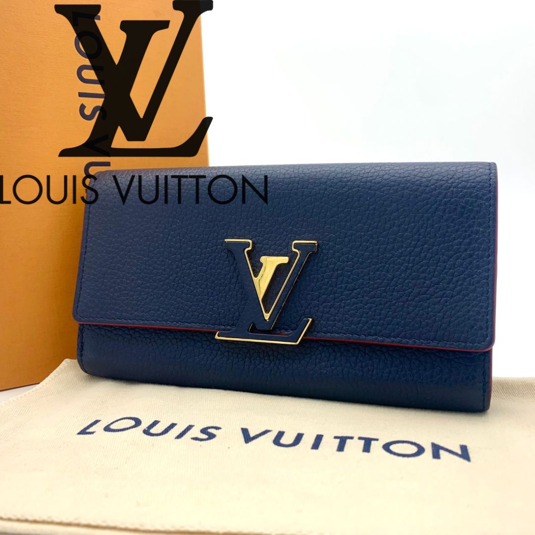 美品 LOUIS VUITTON ポルトフォイユ カプシーヌ ノワール ホットピンク トリヨンレザー ウォレット 二つ折り 長財布 ルイヴィトン 箱  保存袋付き 限定色 - メルカリ