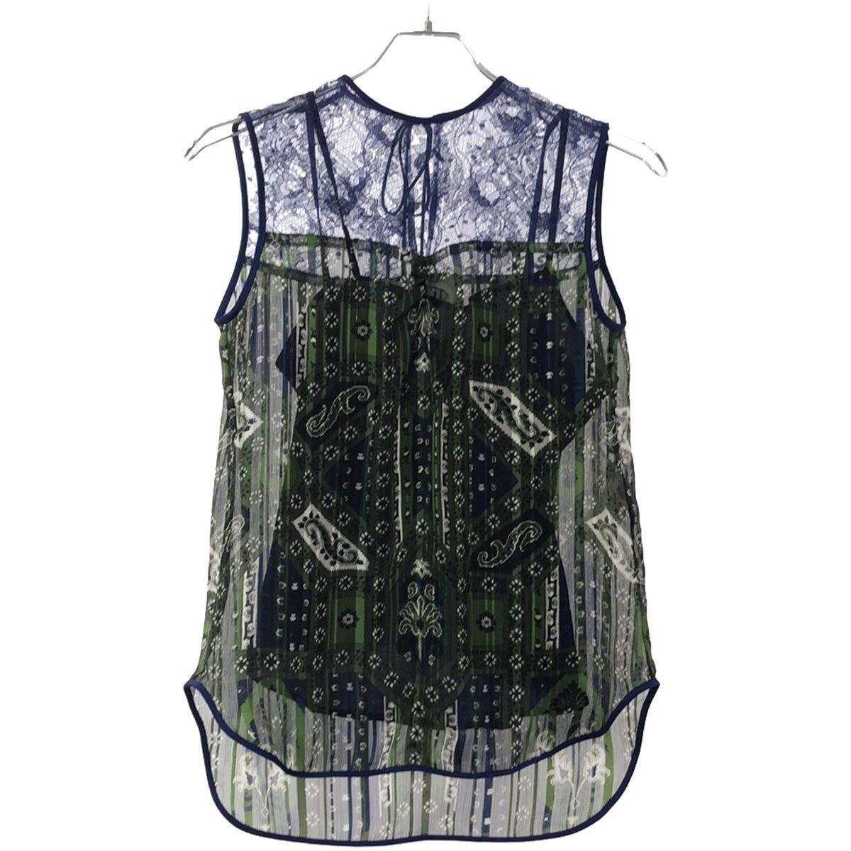 mame kurogouchi マメ クロゴウチ 20AW Stained Glass Printed Top ステンドグラスブラウス MM20PF-SH703 ネイビー 1