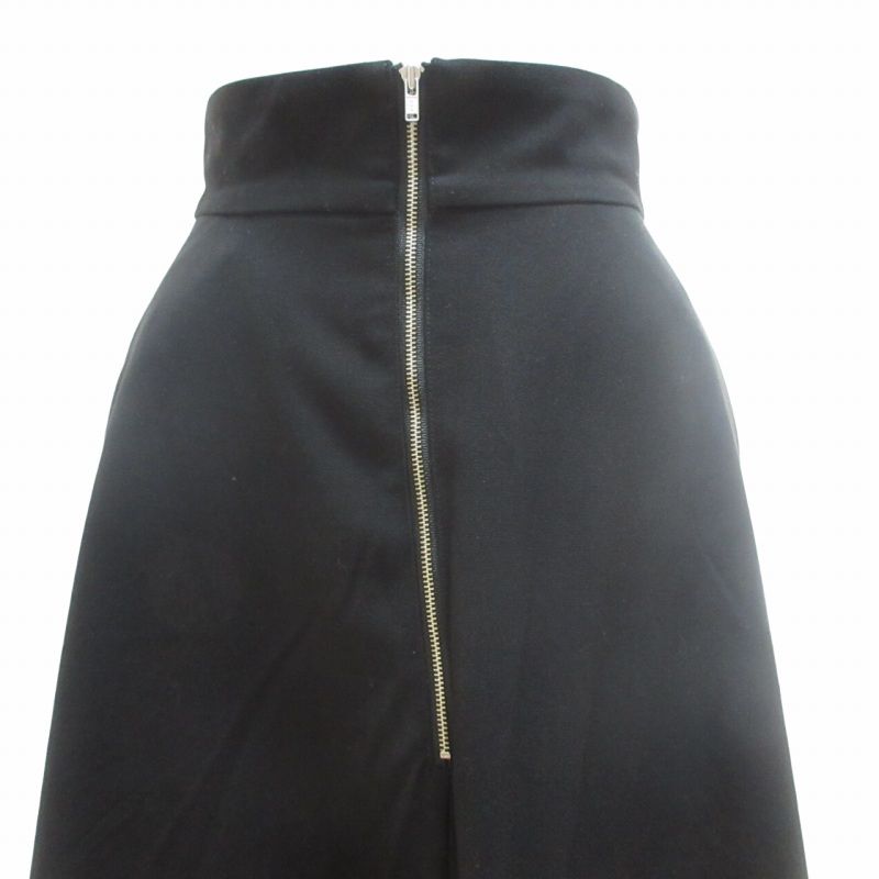 クラネ CLANE 近年 W FACE FRONT ZIP FLARE SKIRT ダブルフェイスジップフレアスカート ロング ハイウエスト 黒  ブラック 0 約XSサイズ 14109-6102 - メルカリ