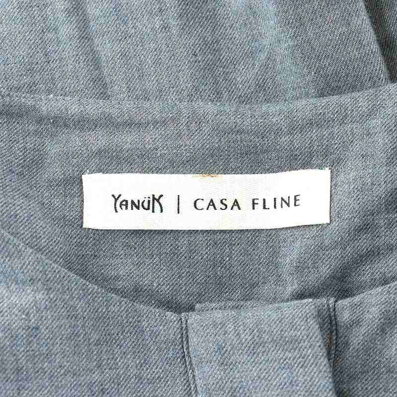 カーサフライン CASA FLINE × YANUK ヤヌーク Organic cotton ドレス ワンピース ミモレ ロング ノースリーブ F  グレー 1222305029 /AN36