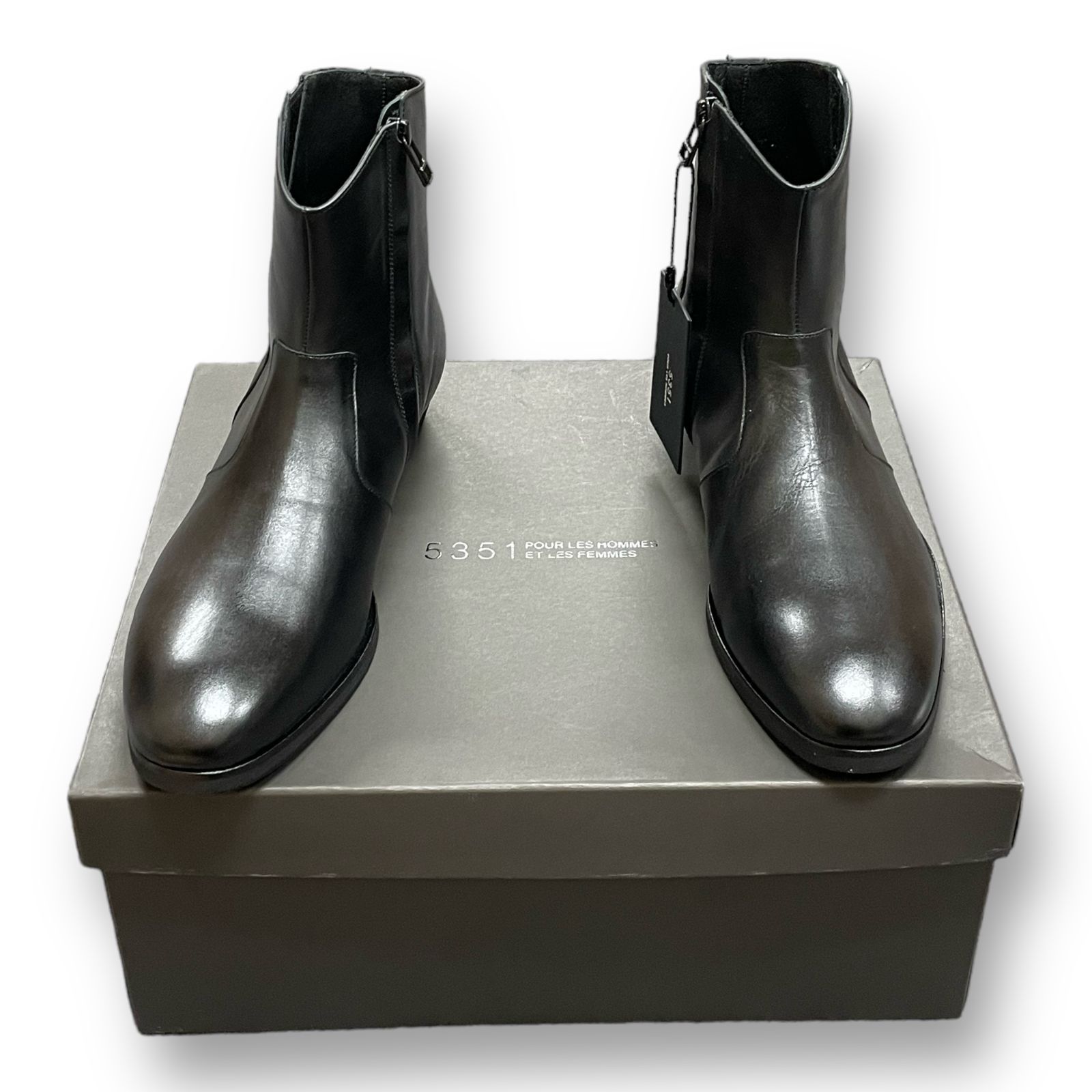 未使用品 5351 POUR LES HOMMES サイドジップ レザー ブーツ 5351 