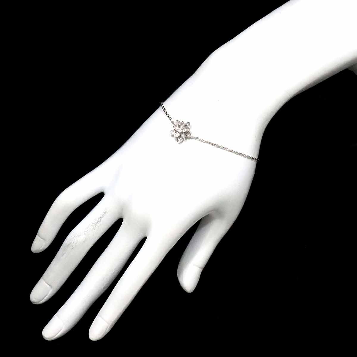 ヴァンクリーフ & アーペル Van Cleef & Arpels ロータス ダイヤ ブレスレット ミニ 17cm K18 WG 750  Bracelet【証明書】 90255793 - メルカリ