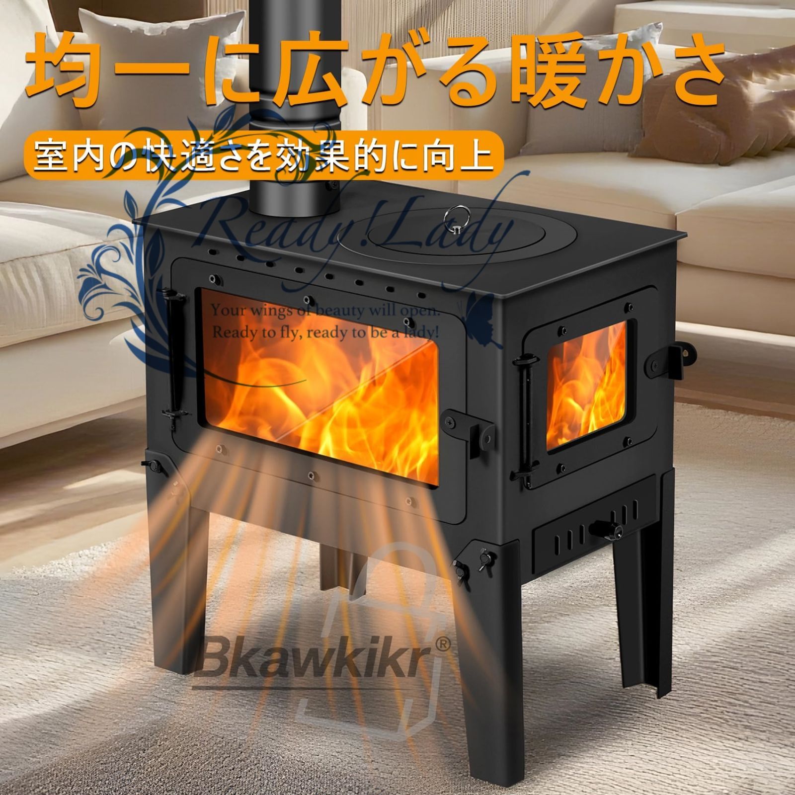 最低の価格！ 薪ストーブ クッキングストーブ 薪 家庭用 ガラス観賞窓 高耐久鋼材 二重燃焼 薪暖炉 クッキング ガラス観賞窓 高耐久鋼材 二重燃焼 ミニ薪 薪暖炉 50cm 適用面積 60㎡ 欠品