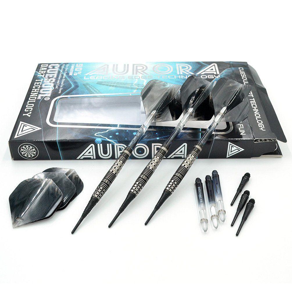 CUESOUL AURORA SERIES 18gソフトチップタングステンダーツセット、チタンコーティング