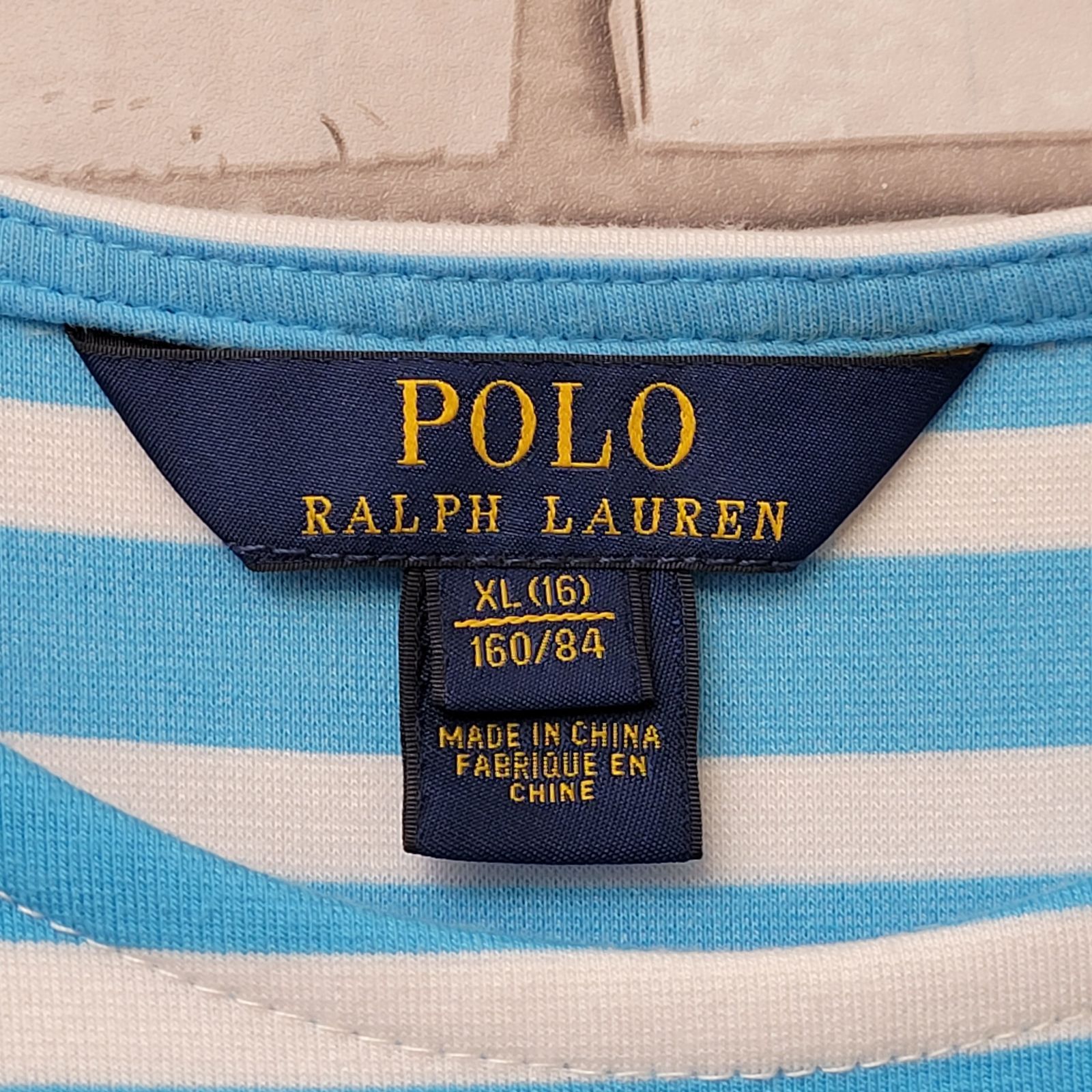 美品 ポロラルフローレン ボーダー 半袖 ワンピース 160cm 紺×白 POLO RALPH LAUREN ポロラルフローレン 半袖 ワンピース