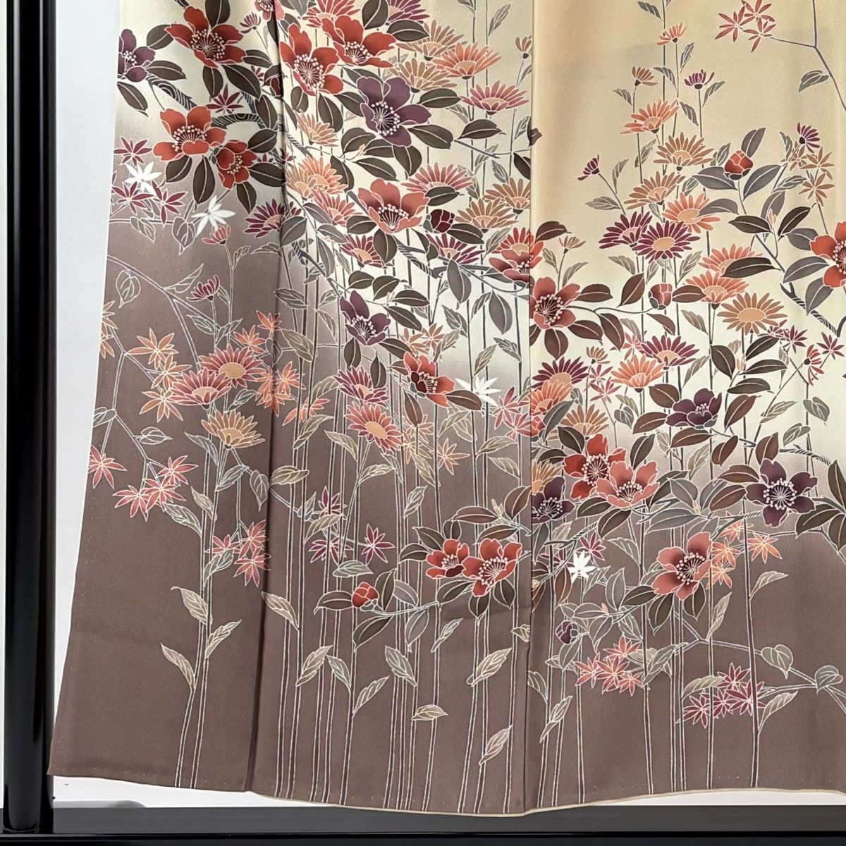 訪問着 正絹 辻が花模様 身丈154cm 裄丈63cm 訪問着 良品 リサイクル