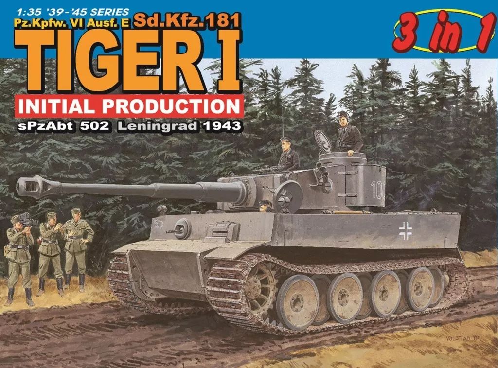 [Used] Plastic Model 1/35 WW.II German Army Tiger I Extremely Early Type 502nd Heavy Tank Battalion Leningrad 1943 3 in 1 Magic Track/Aluminum Gun Body/3D Printed Parts/Figures Included Deluxe Set [DR6252SP]
