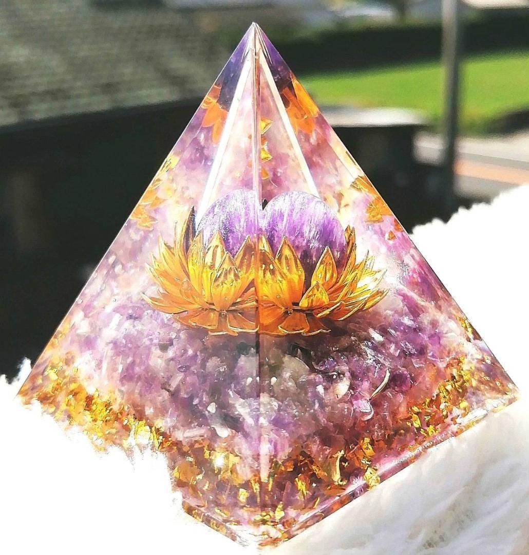 オルゴナイト 蓮の花 アメジスト