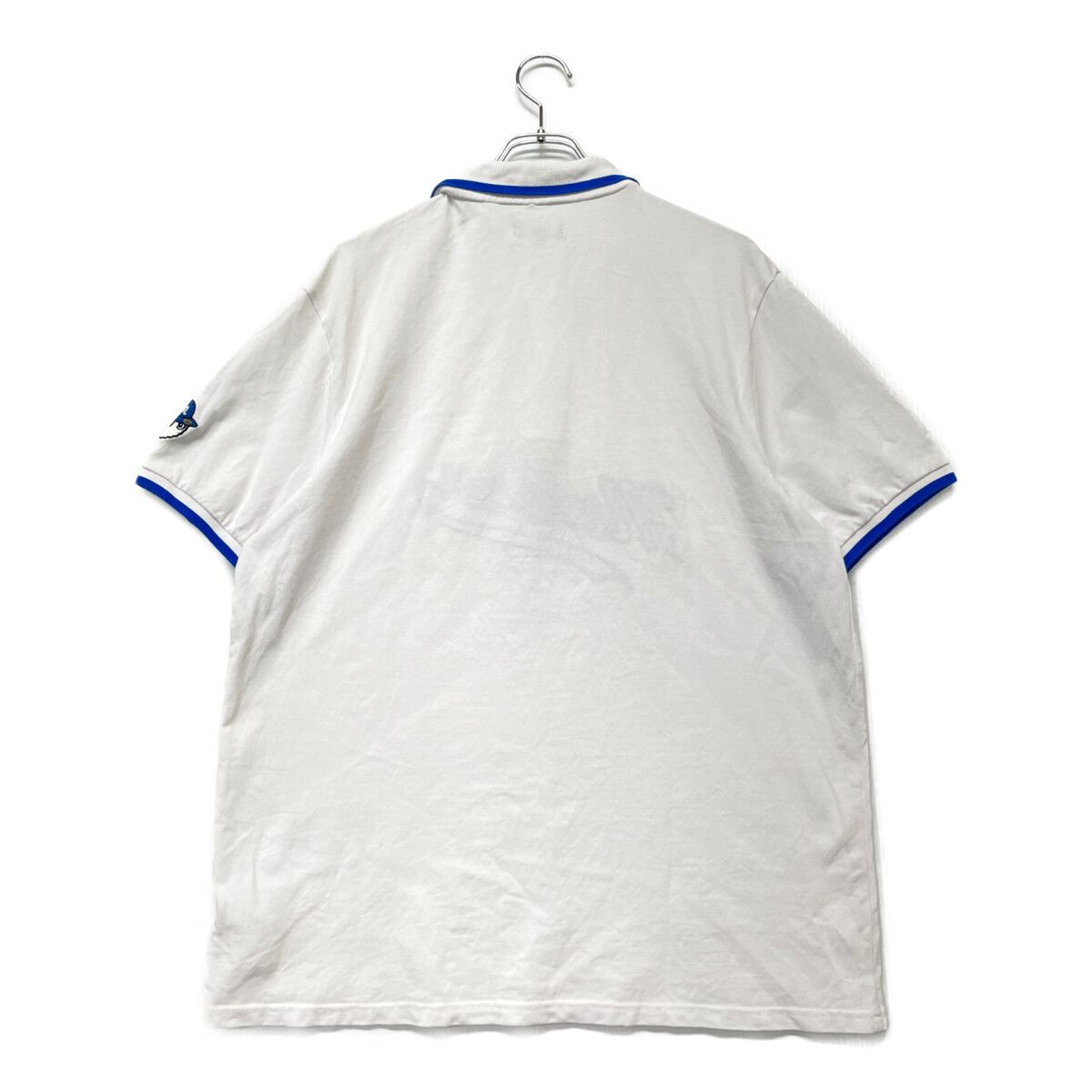 L マルボンゴルフ  MALBON GOLF 　半袖　ウエア Malbon Golf 【新品】マルボン ニット半袖ポロシャツ 白×ピンク