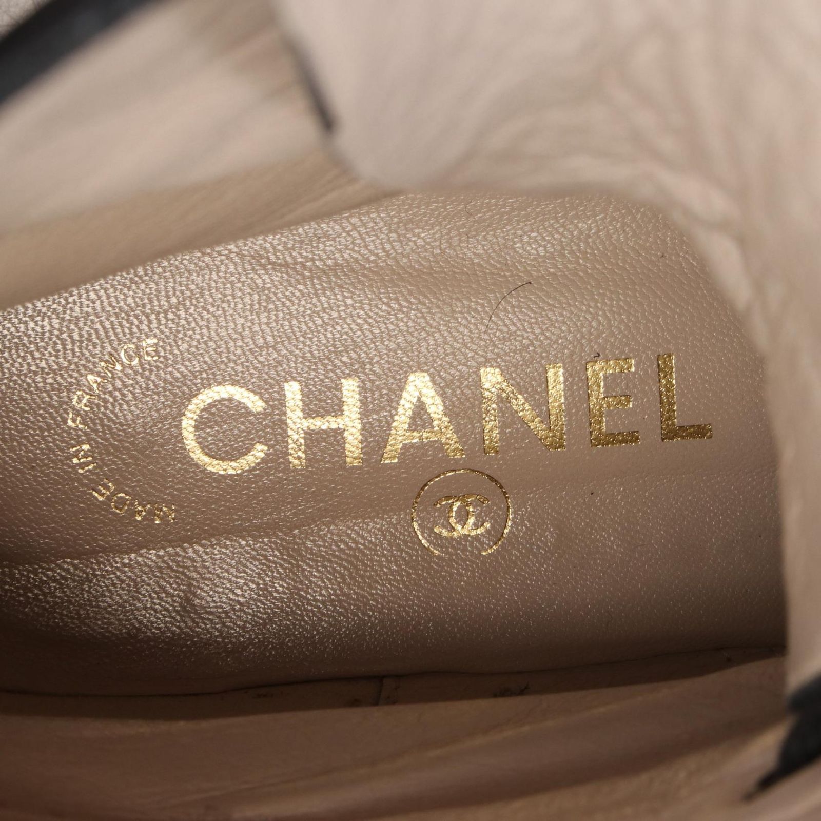 ♠ シャネル CHANEL ブーツ ココマーク ブラック レザー ココマーク レースアップブーツ ブラック レディース Used B