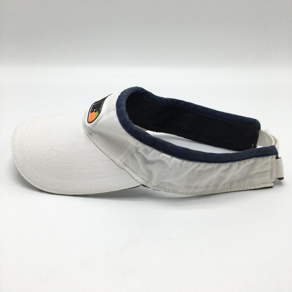 ディセンバーメイ サンバイザー 白×ネイビー 立体ロゴ ゴルフウェア