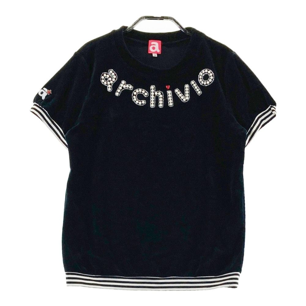 サイズ：38 ARCHIVIO アルチビオ  半袖Tシャツ ベロア ストーン  ブラック系 [240101314289]# ゴルフウェア レディース ストスト
