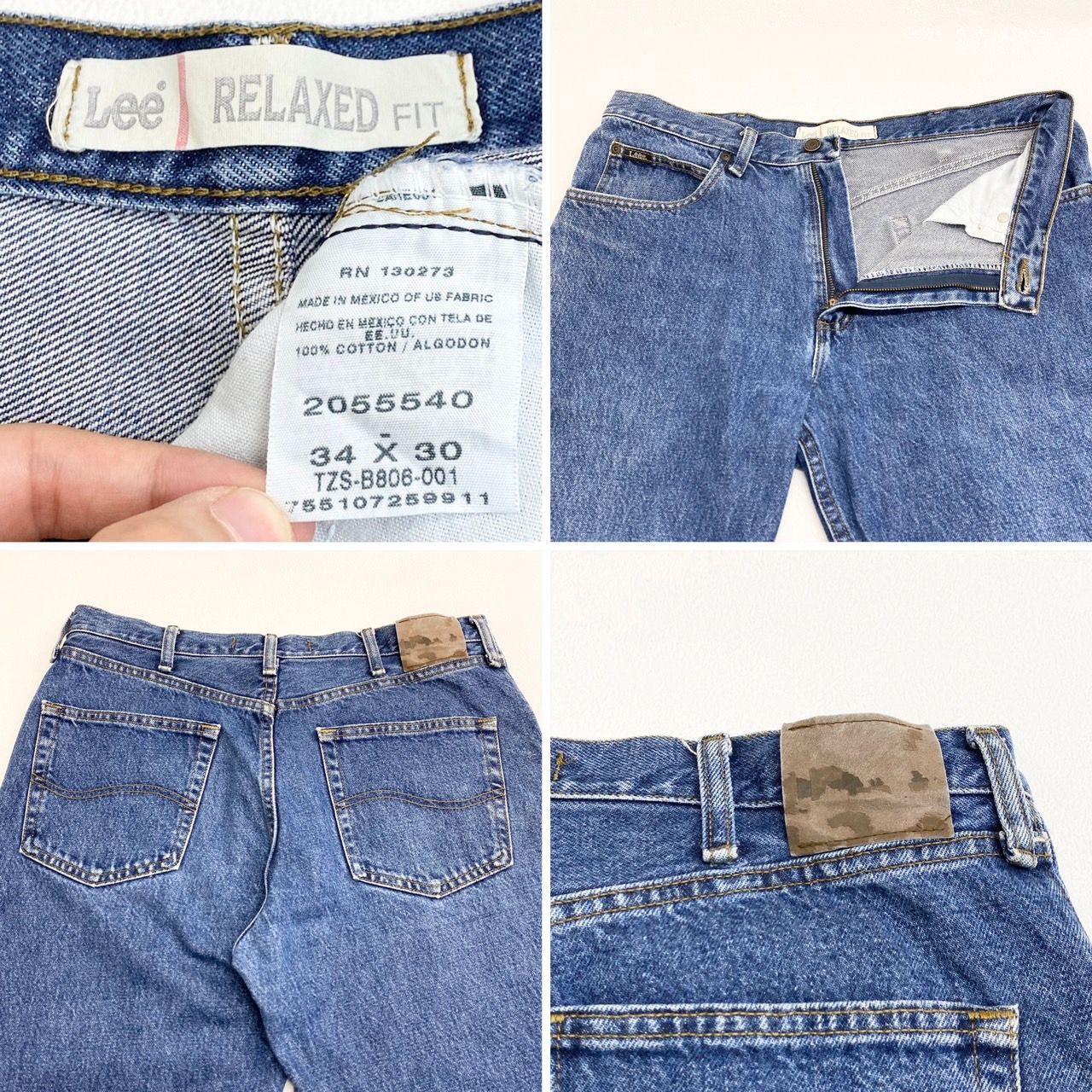 Leeリーデニムパンツ5ポケットy2kインディゴブルーバギーパンツW31L30 Leeリーデニムパンツ5ポケットy2kインディゴブルーバギーパンツ