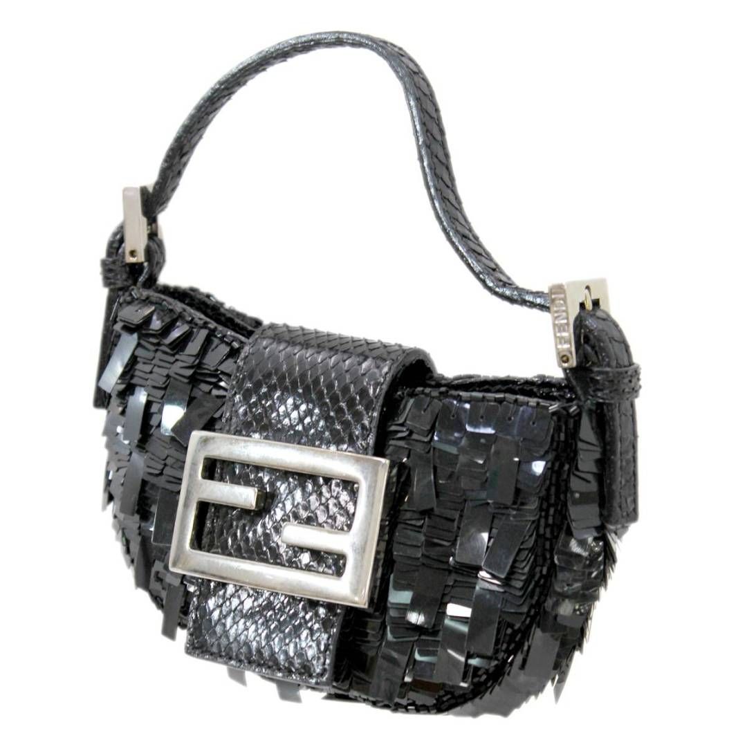 FENDI/フェンディ イブニングバッグ テープスパンコール ブラック 2454 