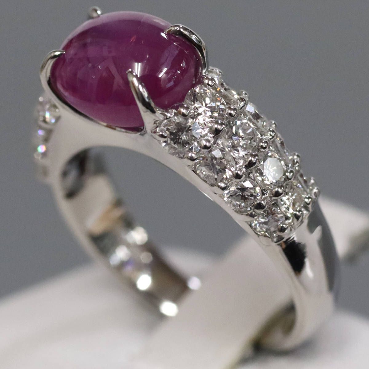 Pt900スターサファイアダイヤモンドリング S3.58 D1.00 7.6g #10  