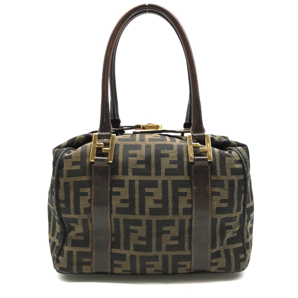 30 FENDI フェンディ ズッカ バニティバッグ ブラウン 茶 Fendi