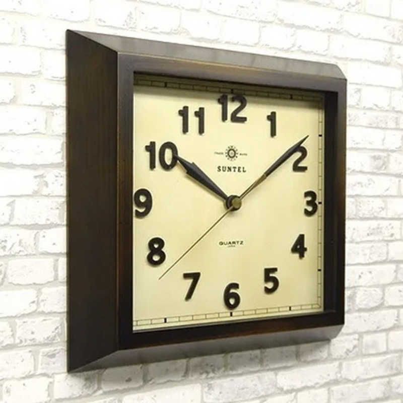 インテック スクウェア 掛け時計 QL696-AN アンティークブラウン QL696_AN